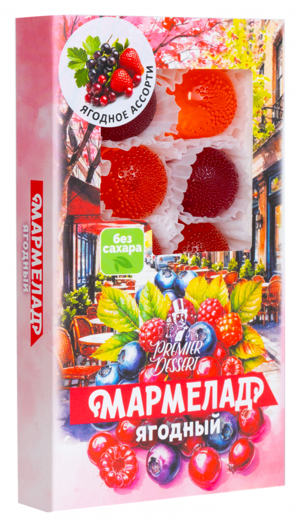 №2 Мармелад Премиум Десерт ЯГОДНЫЙ (клюква, смородина,клубника) 200г во Владимире