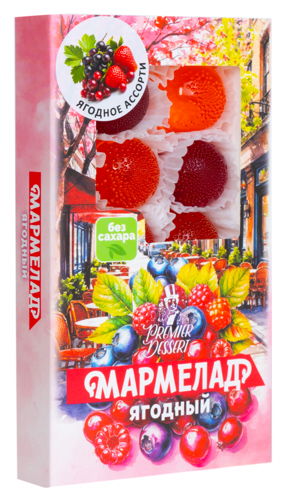  Мармелад Премиум Десерт ЯГОДНЫЙ (клюква, смородина,клубника) 200г во Владимире