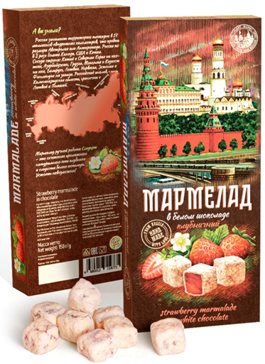№2 Сладарт Мармелад Клубничный в белом шоколаде, 150г   во Владимире